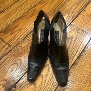 STUART WEITZMAN BLACK ANKLE BOOTIES WITH BLOCK HEEL 9AA